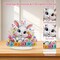 Easter Diamond Art Tabletop Kits, Flowers Rabbit Diamond Art Painting Desktop Ornaments for Adult, DIY Special Shaped Crystal Desk Placement Ornament for Home Decor